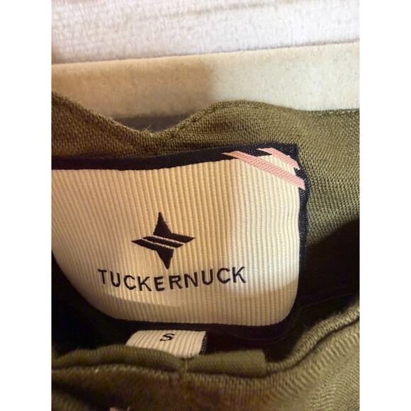 Tuckernuck Army Green Linen Shorts Sz S Pockets Everyday‎ Wear Comfy Fit - Picture 3 of 4